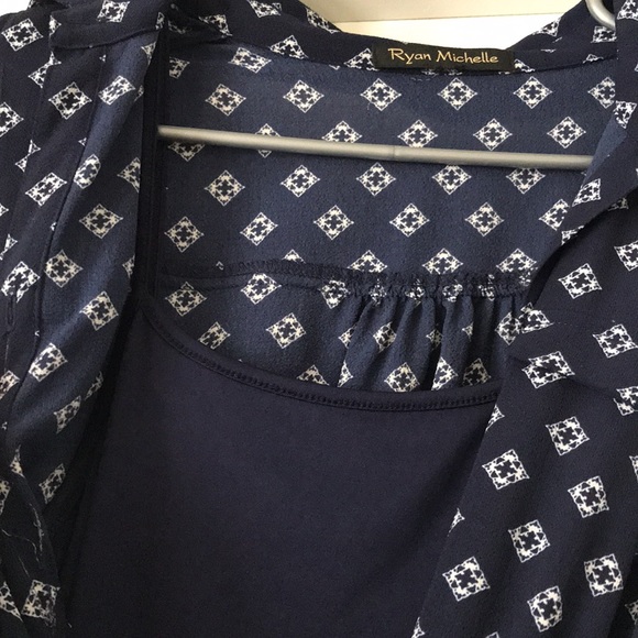 Ryan Michelle Navy Blue Button up Dress - Picture 3 of 5